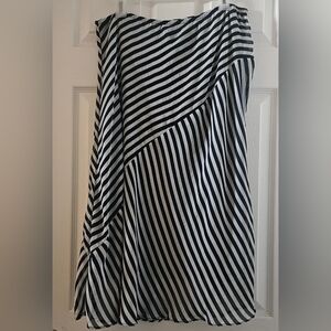 Diagonal Striped Midi Skirt